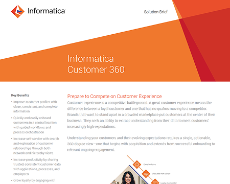 Informatica Customer 360 solution brief