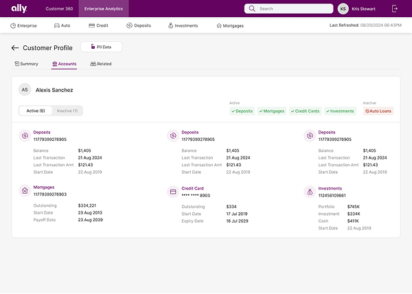 Customer 360 accounts summary